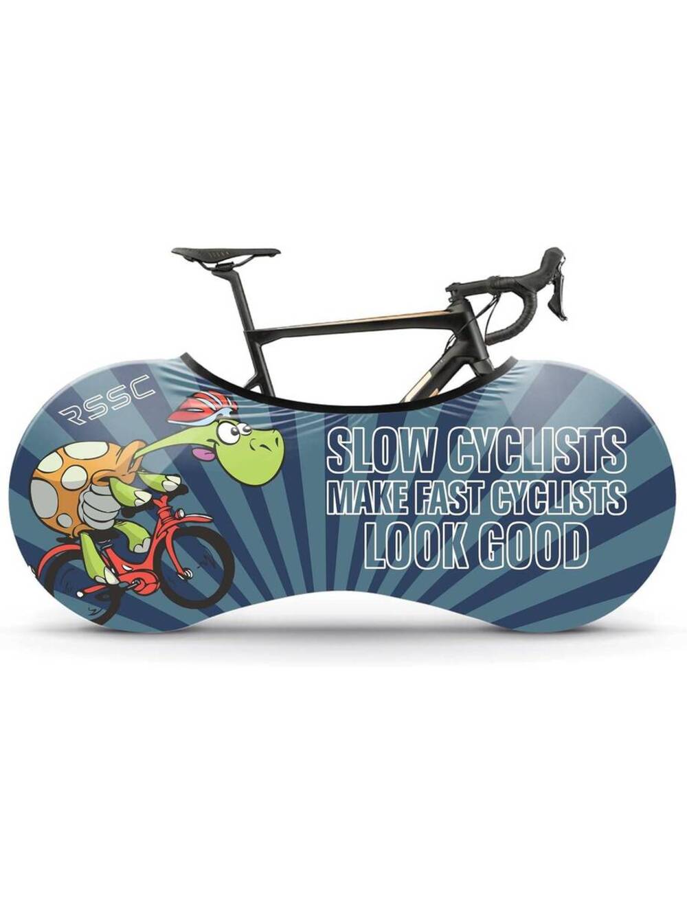 Funny Slow Cyclist Full Bike Wheel Cover Turtle